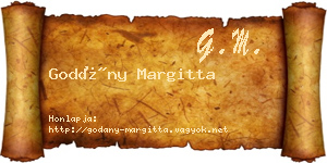 Godány Margitta névjegykártya